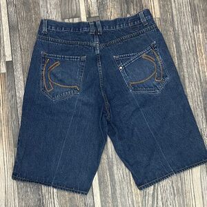 🔥🔥Vintage Karl Kani Baggy Fit Raw Denim Embroidered Jeans Shorts Jorts Men Sz